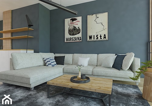 WaW - Średni niebieski salon, styl skandynawski - zdjęcie od Wonderland interiors