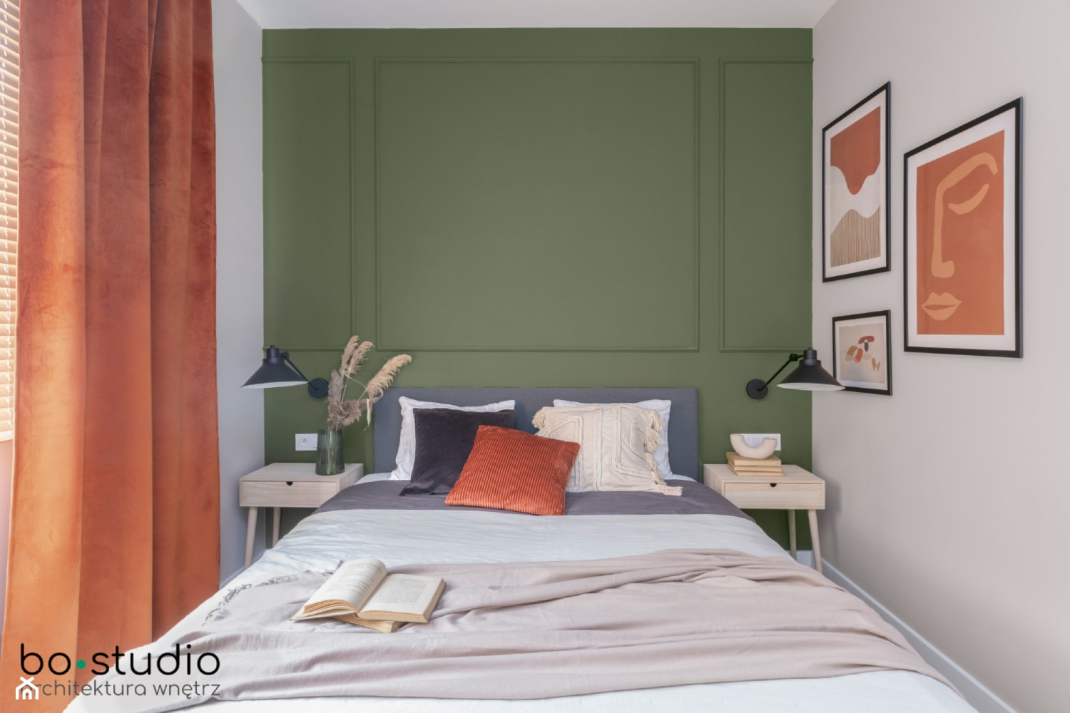 Mieszkanie na wynajem - Mała biała zielona sypialnia - zdjęcie od bo•studio - Homebook
