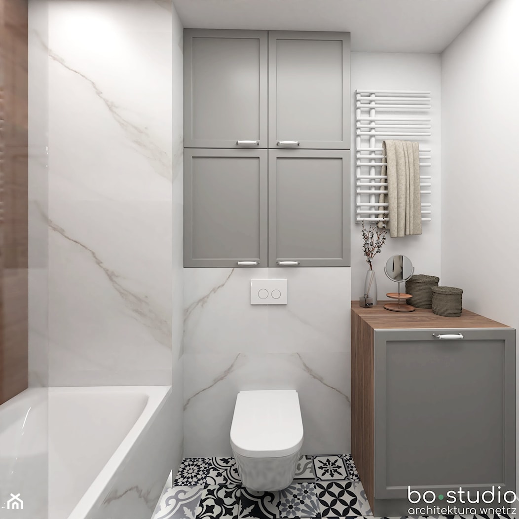 Eleganckie wnętrze - Średnia bez okna z punktowym oświetleniem łazienka - zdjęcie od BOSTUDIO - Homebook