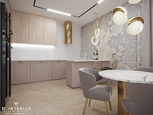 Projekt salonu z aneksem kuchenym - zdjęcie od D ' INTERIOR. Studio Wnętrz