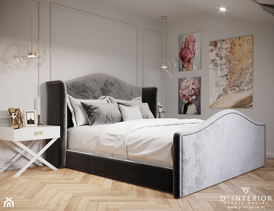 Projekt sypialni w stylu modern classic - zdjęcie od D ' INTERIOR. Studio Wnętrz