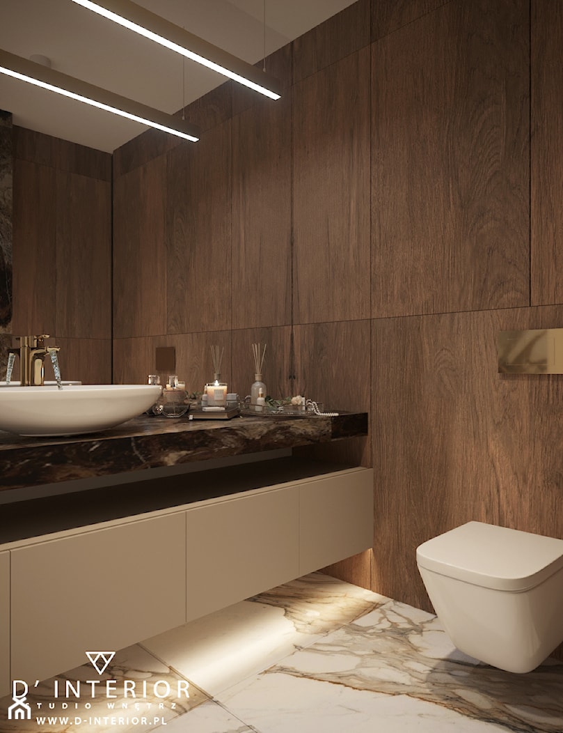 Łazienka z nablatową umywalką - zdjęcie od D ' INTERIOR. Studio Wnętrz - Homebook