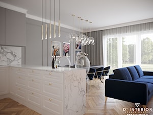 Projekt salonu w stylu modern classic - zdjęcie od D ' INTERIOR. Studio Wnętrz