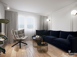 Mieszkanie w Redłowie - Średni szary salon, styl glamour - zdjęcie od D ' INTERIOR. Studio Wnętrz
