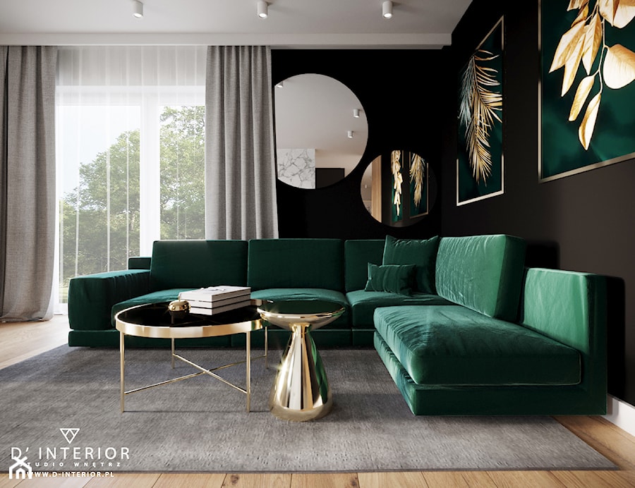 Mieszkanie w Warszawie - Salon, styl glamour - zdjęcie od D ' INTERIOR. Studio Wnętrz