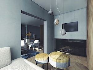 Apartament Frogner | Oslo | Norwegia - Mały czarny szary salon, styl nowoczesny - zdjęcie od Atelier Chwat
