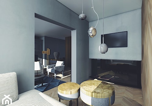 Apartament Frogner | Oslo | Norwegia - Mały czarny szary salon, styl nowoczesny - zdjęcie od Atelier Chwat