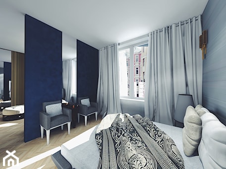 Aranżacje wnętrz - Sypialnia: Apartament Frogner | Oslo | Norwegia - Średnia czarna niebieska sypialnia, styl nowoczesny - Atelier Chwat. Przeglądaj, dodawaj i zapisuj najlepsze zdjęcia, pomysły i inspiracje designerskie. W bazie mamy już prawie milion fotografii!