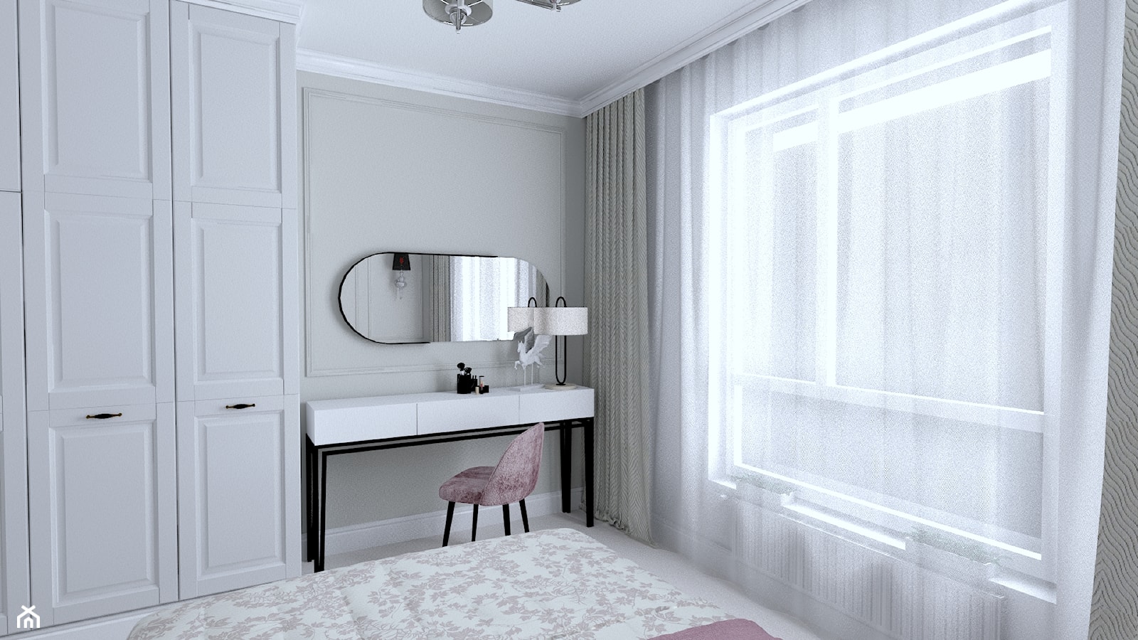 Mieszkanie - Średnia szara sypialnia, styl tradycyjny - zdjęcie od Pracownia Wnętrz - Homebook