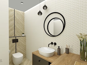 jasna ŁAZIENKA - Średnia bez okna z punktowym oświetleniem łazienka, styl nowoczesny - zdjęcie od GRUSZKA Wnętrza
