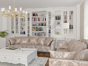 Nowoczesna klasyka - Średni biały salon z bibiloteczką, styl tradycyjny - zdjęcie od Emprojekt - Manufaktura mebli klasycznych i oświetelnia