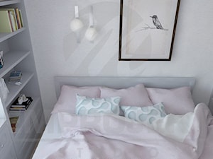 Mieszkanie w Warszawie - Mała biała sypialnia, styl skandynawski - zdjęcie od Emprojekt - Manufaktura mebli klasycznych i oświetelnia