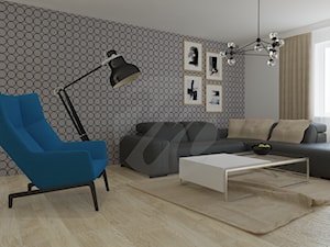 Apartament Warszawa Ochota - Średni biały szary salon, styl nowoczesny - zdjęcie od Emprojekt - Manufaktura mebli klasycznych i oświetelnia
