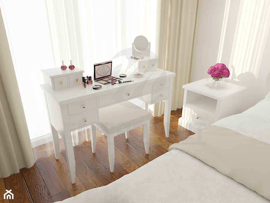 Nowoczesna klasyka - Mała biała sypialnia, styl tradycyjny - zdjęcie od Emprojekt - Manufaktura mebli klasycznych i oświetelnia