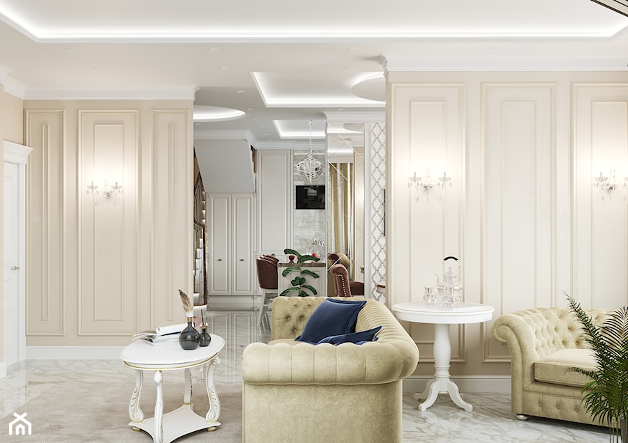 Projekt mieszkania 130m2 - Salon, styl tradycyjny - zdjęcie od SHAFIEVA DESIGN