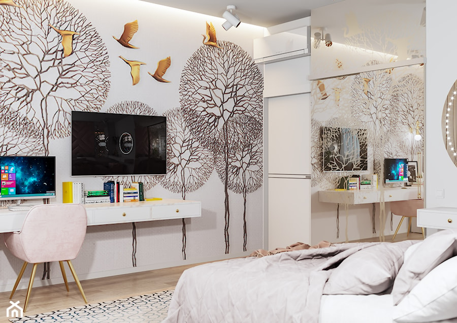 Projekt mieszkania 120 m2 - Pokój dziecka, styl glamour - zdjęcie od SHAFIEVA DESIGN