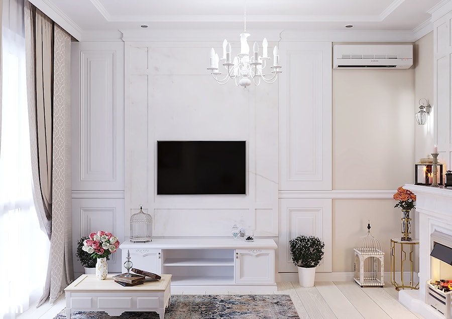 Projekt mieszkania 93m2 - Salon, styl tradycyjny - zdjęcie od SHAFIEVA DESIGN
