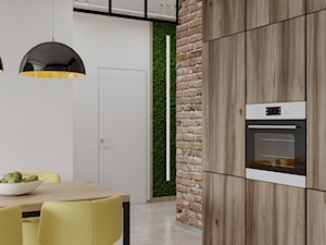 Projekt mieszkania 58,4 m2 - Mała otwarta biała z zabudowaną lodówką kuchnia jednorzędowa, styl nowoczesny - zdjęcie od SHAFIEVA DESIGN
