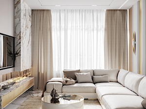 Projekt mieszkania 120 m2 - Salon, styl glamour - zdjęcie od SHAFIEVA DESIGN