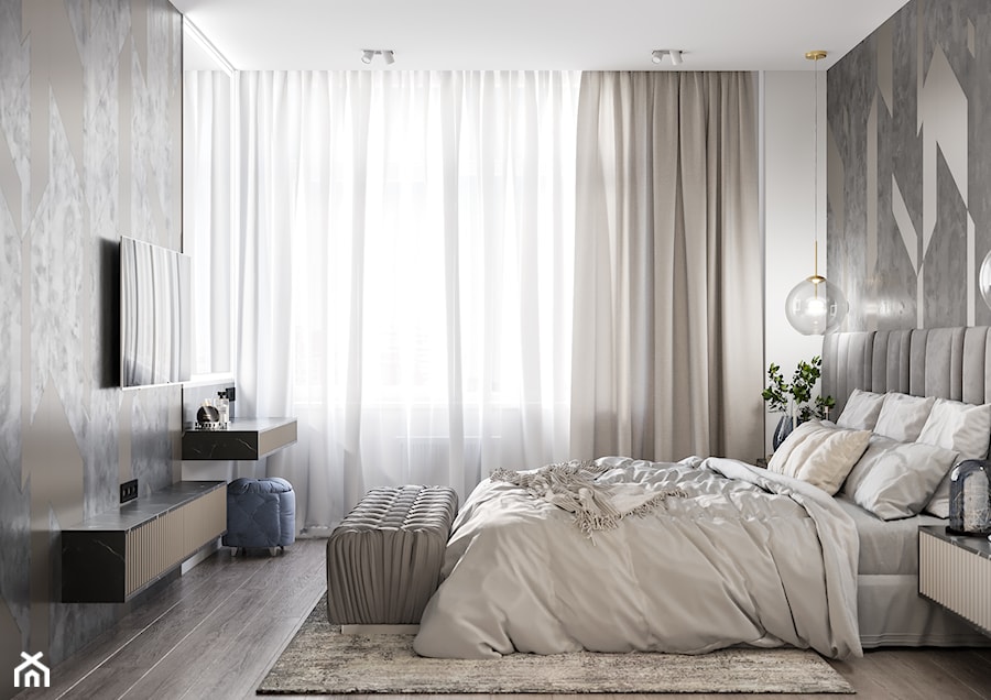 Projekt mieszkania 120 m2 - Sypialnia, styl nowoczesny - zdjęcie od SHAFIEVA DESIGN
