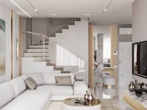 Projekt mieszkania 120 m2 - Salon, styl glamour - zdjęcie od SHAFIEVA DESIGN