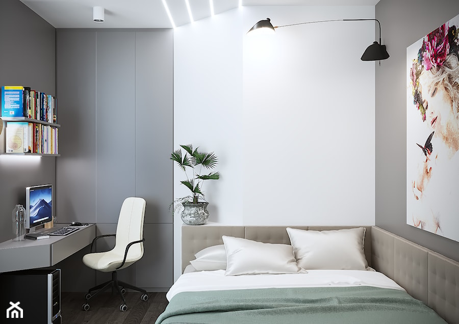 Projekt mieszkania 36m2 - Sypialnia, styl nowoczesny - zdjęcie od SHAFIEVA DESIGN