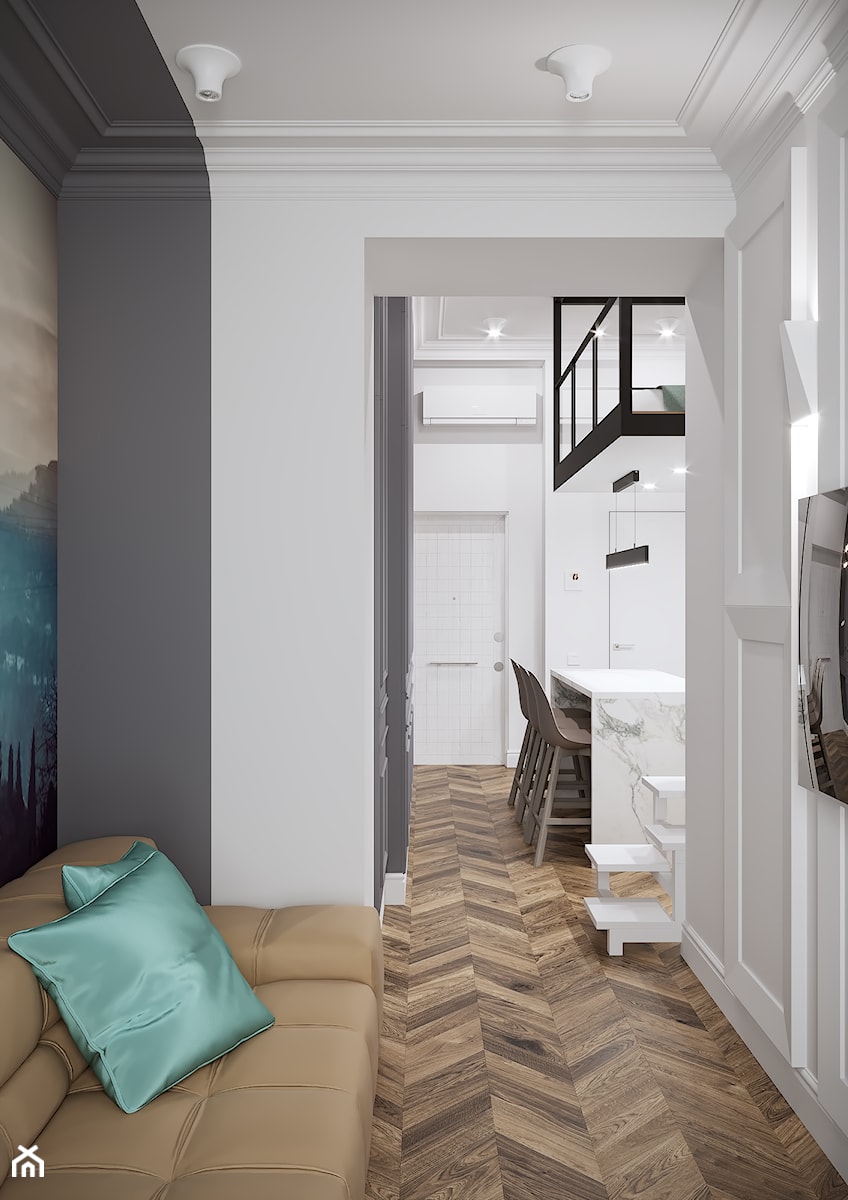 Projekt mieszkania 24m2 - Salon, styl nowoczesny - zdjęcie od SHAFIEVA DESIGN