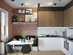 Projekt mieszkania 44m2 - Kuchnia, styl nowoczesny - zdjęcie od SHAFIEVA DESIGN