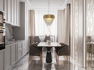 Projekt mieszkania 120 m2 - Kuchnia, styl glamour - zdjęcie od SHAFIEVA DESIGN