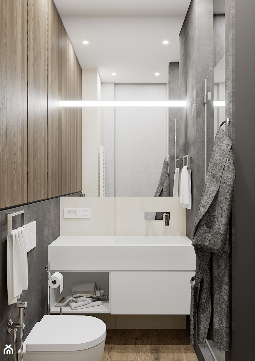 Projekt mieszkania 44m2 - Łazienka, styl nowoczesny - zdjęcie od SHAFIEVA DESIGN
