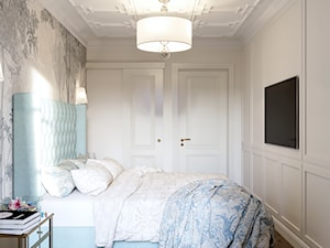 Projekt mieszkania 106m2 - Mała szara sypialnia, styl tradycyjny - zdjęcie od SHAFIEVA DESIGN