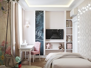 Projekt mieszkania 130m2 - Średni szary pokój dziecka dla dziecka dla nastolatka dla dziewczynki, styl tradycyjny - zdjęcie od SHAFIEVA DESIGN