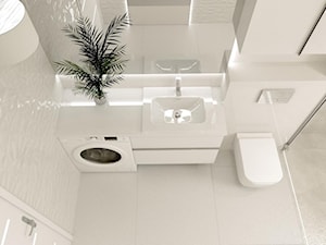 Biała łazienka w domu jednorodzinnym 