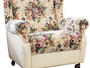 Fotel uszak | kwiaty ecru - zdjęcie od Magiel