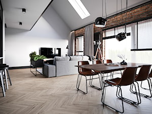 Męski loft - Salon, styl industrialny - zdjęcie od we make