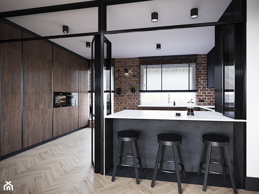 Męski loft - Kuchnia, styl industrialny - zdjęcie od we make
