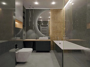 Łazienka - kamień, beton i drewno - Łazienka, styl nowoczesny - zdjęcie od Holi Home