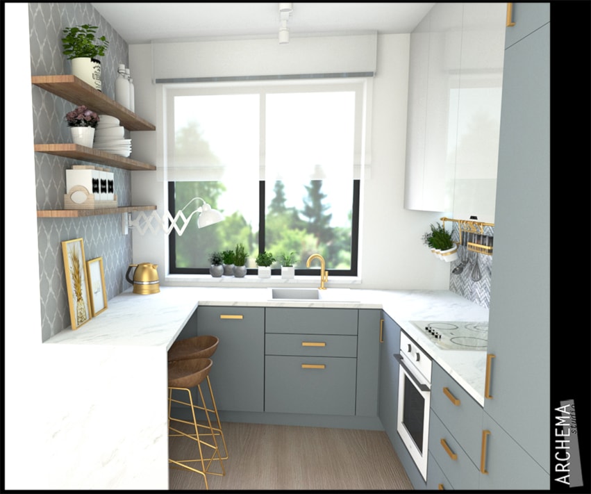 Nowoczesna kuchnia w domu - Kuchnia, styl nowoczesny - zdjęcie od Archema Studio