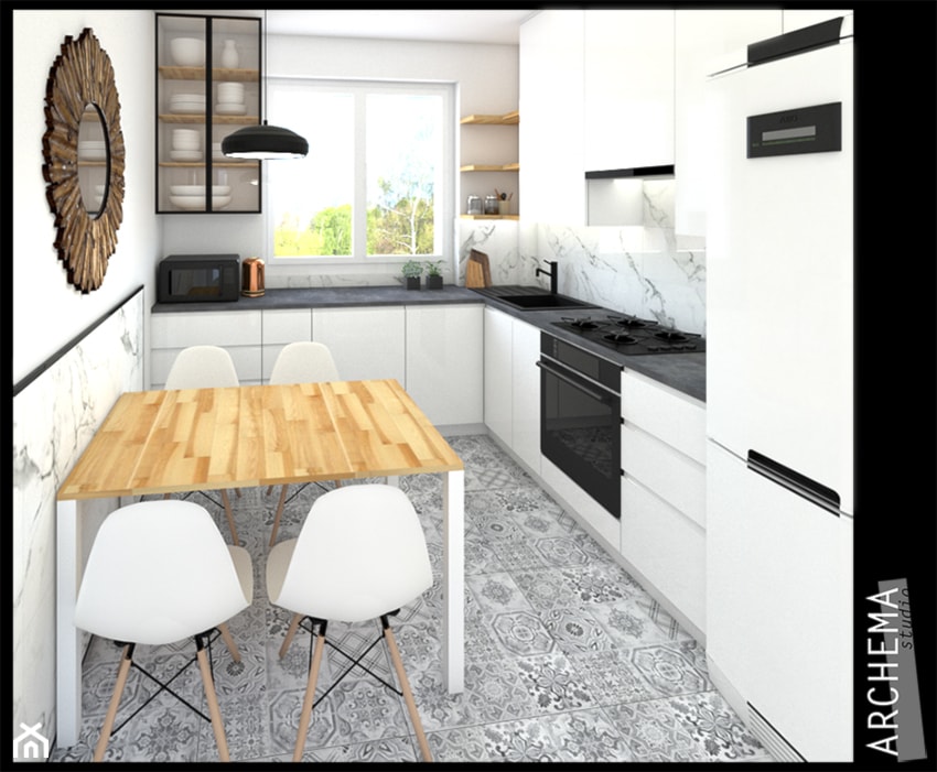 Mieszkanie pełne słońca w nowoczesnym stylu - Kuchnia, styl nowoczesny - zdjęcie od Archema Studio