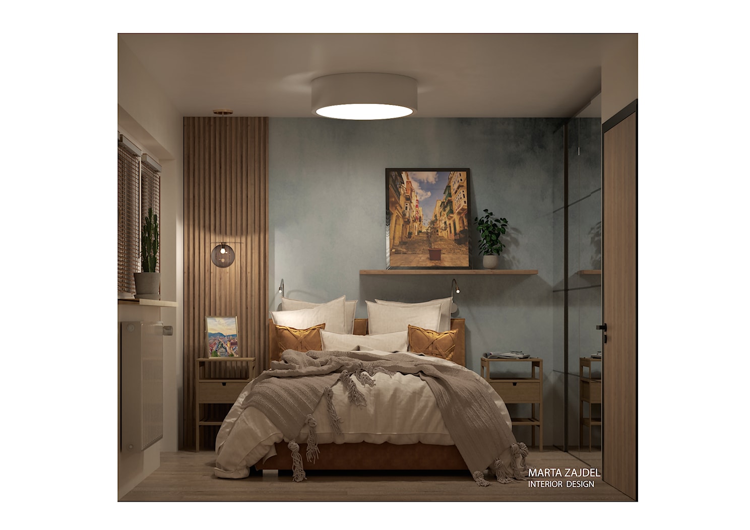 Sypialnia z tapetą z niebem - zdjęcie od Marta Zajdel Interior Design - Homebook