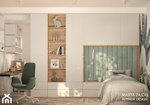 Sypialnia młodzieżowa miętowa - zdjęcie od Marta Zajdel Interior Design