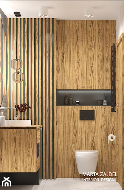 Drewniane Lamelki W łazience Zdjęcie Od Marta Zajdel Interior Design Homebook 5124