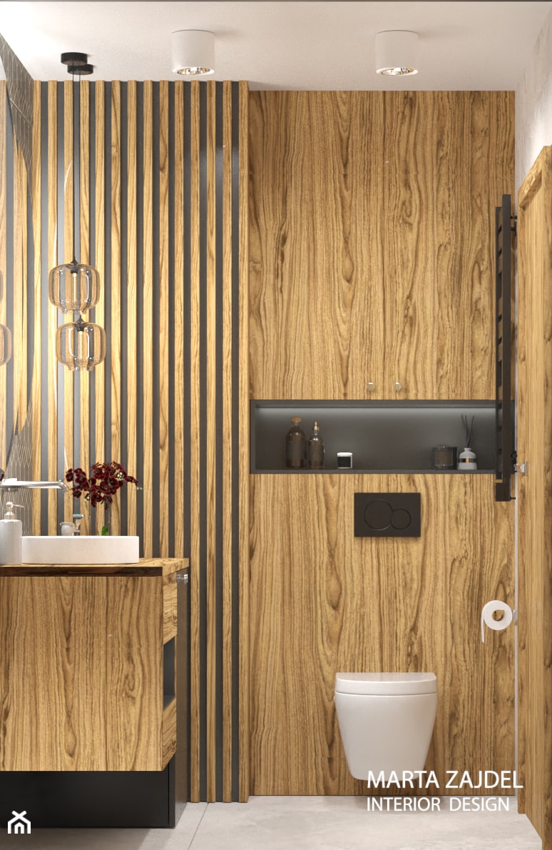 Lamelki w łazience - zdjęcie od Marta Zajdel Interior Design