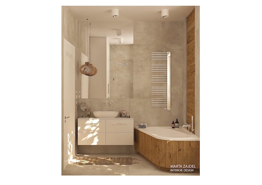 Łazienka z drewnem - zdjęcie od Marta Zajdel Interior Design