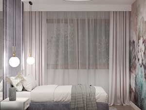 sypialnia z tapetą w kwiaty - zdjęcie od Marta Zajdel Interior Design