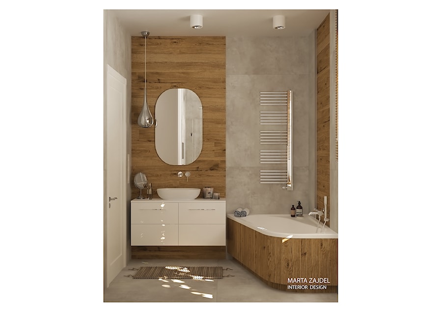 Łazienka z drewnem - zdjęcie od Marta Zajdel Interior Design