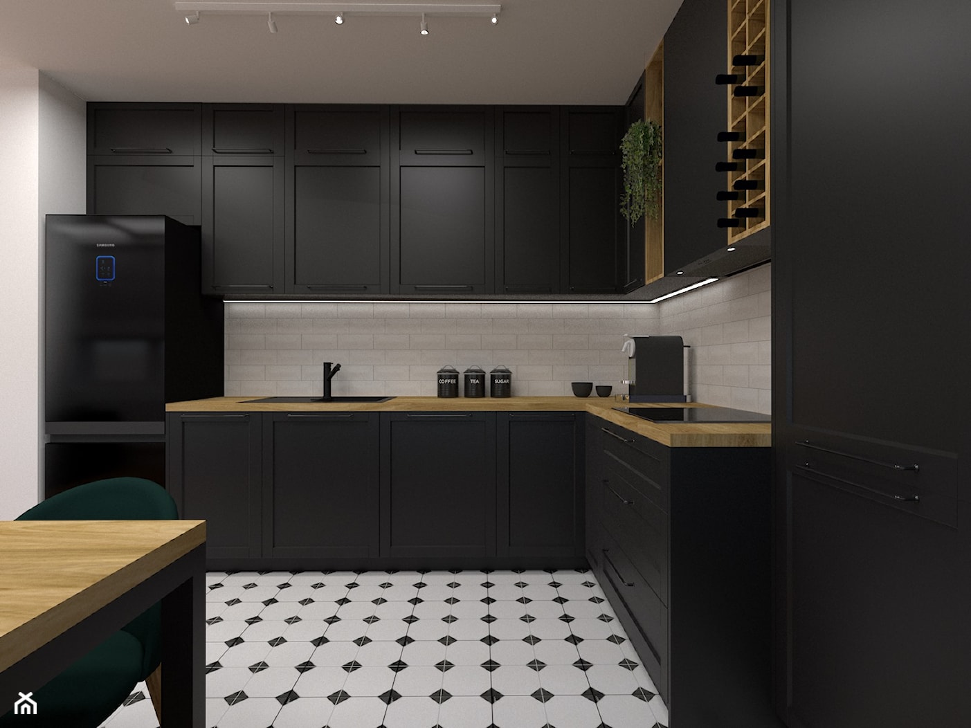 Klasyczny salon z kuchnią - Kuchnia, styl tradycyjny - zdjęcie od Pracownia Projektowa Arch/tecture - Homebook