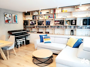 Metamorfoza mieszkania w bloku - Średni szary salon z jadalnią - zdjęcie od DG Studio