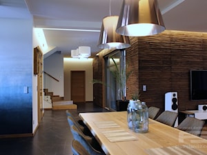 Dom przy lesie - Salon, styl nowoczesny - zdjęcie od Pracownia Architektury PS Piotr Stanisz