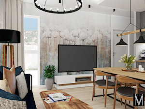 Retro mieszkanie dla Singla - Salon, styl nowoczesny - zdjęcie od MVision Studio Projektowe